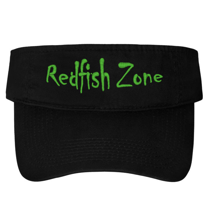 Redfish Zone, Black Velcro Visor With Neon Lettering