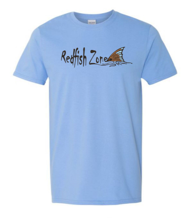 Redfish Zone! Redfish Tail T-Shirt, 100% polyester! Sport Light Blue