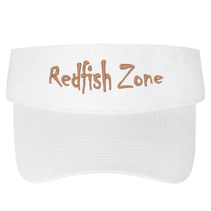 Redfish Zone, White Velcro Viser With Bronze Lettering